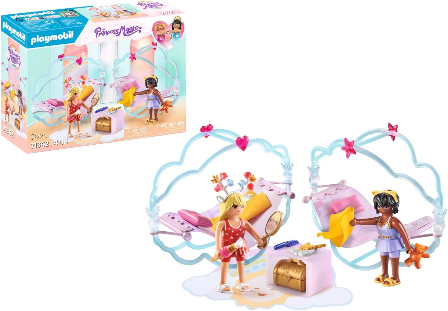 PLAYMOBIL Princess Magic 71362 Heavenly Pyjama Party, Dreamlike Overnight in a Cloud Bed, with Hammocks and Fantastic Accessories, Toy for Children from 4 Years