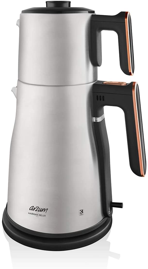 Arzum AR3059 Harman Delux Electric Tea Maker, 1650, Stainless Steel, Inox Copper