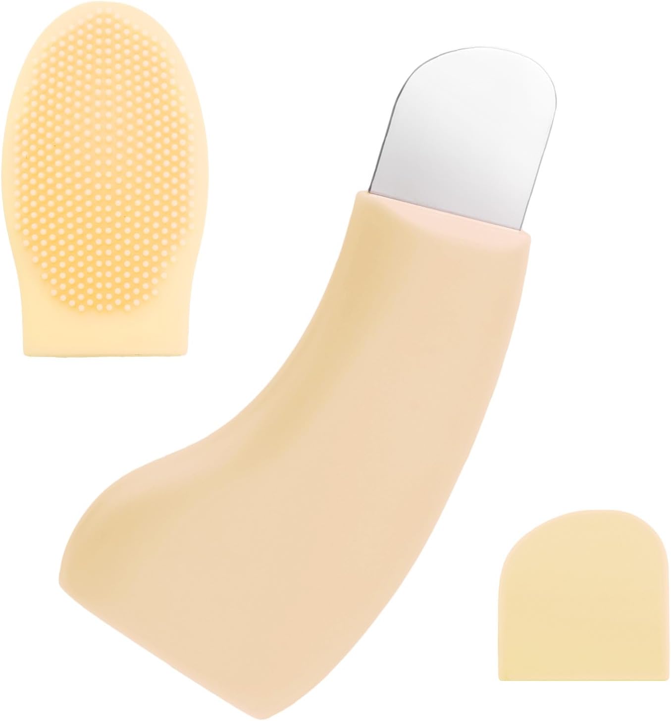 Blackhead Remover Tool, Silicone Stainless Steel Blackhead Remover for Nose Deep Cleansing Blackhead Extractor Face Scraper Tool for Women (Yellow)