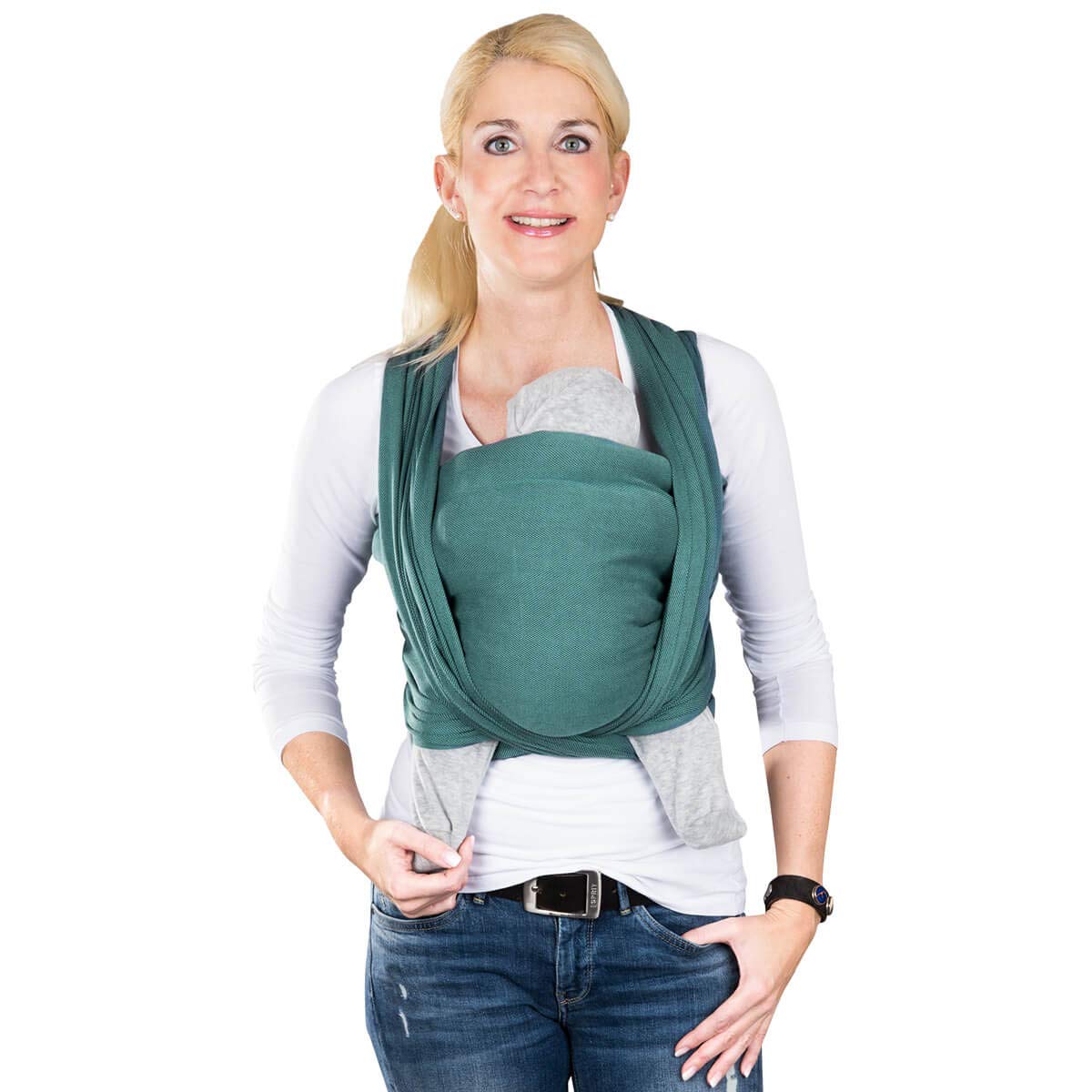 Hoppediz Extra Slim Baby Carrier with Illustrated Instructions Tested for Harmful Substances Premature Cloth Forest 5.40 x 0.45 m