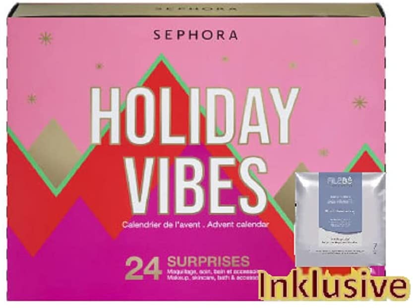 SEPHORA Adventskalender 2021 Frauen Beauty -Holiday Vibes- Kosmetik Advent Kalender für Frau & Mädchen, 24 Geschenke Wert 150€, Pflege Weihnachtskalender, Adventkalender, ‎weiss