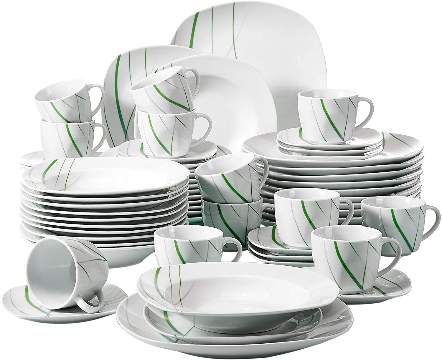 Veweet Aviva Porcelain Dinner Service Set 30 Pieces / 60 Pieces Dinner Service Set and Multiple Peripheral Products for Aviva Dinner Service
