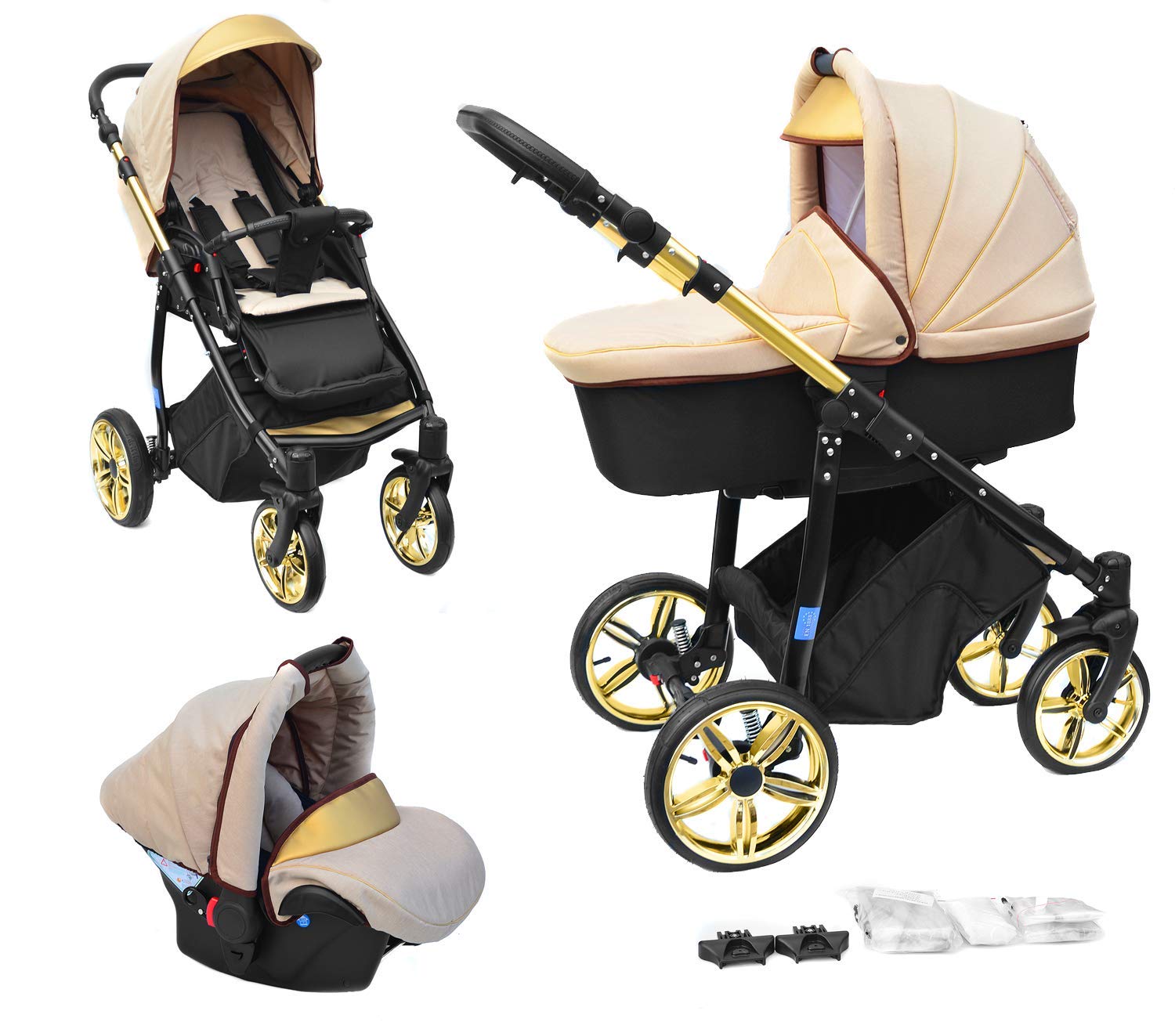 Skyline 3-In-1 Combination Pram With Aluminium Frame, Carrycot, Sports Bugg