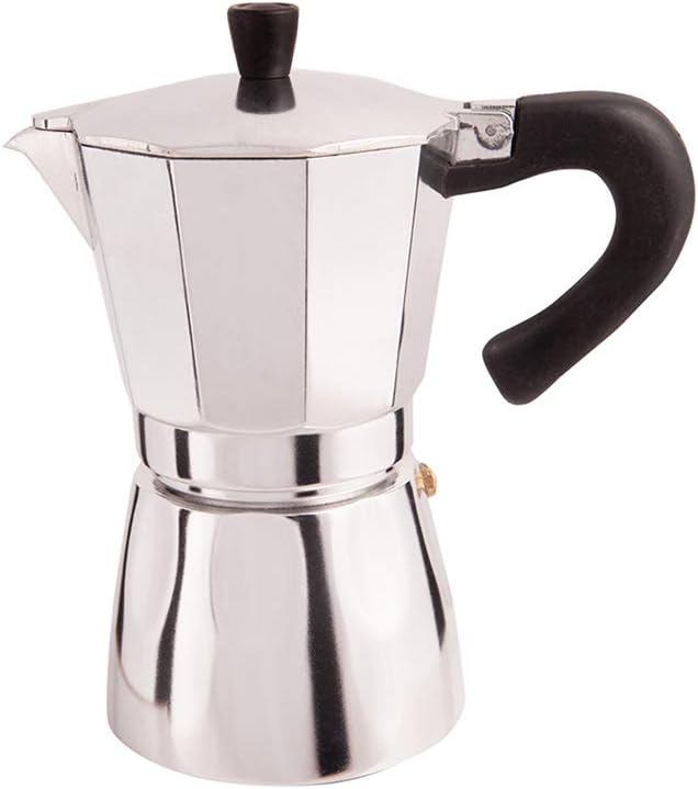 Biggcoffee HES-3 Espresso Machine Mocha Pot 3 Seater 120ml Gray & Black Simple Compact Design Easy BE