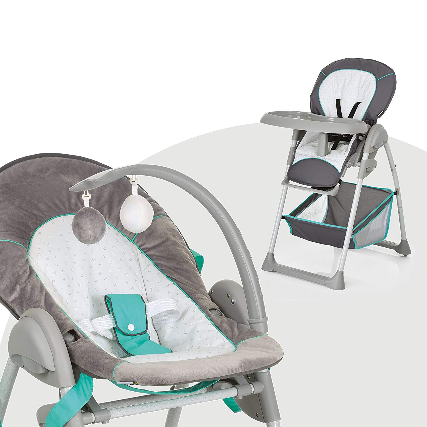 Hauck Sit N Relax 665091 Hearts High Chair From Birth Baby Lounger/Recline