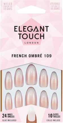 Elegant Touch Artificial Fingernails Luxes Looks French Ombre, 24 pcs