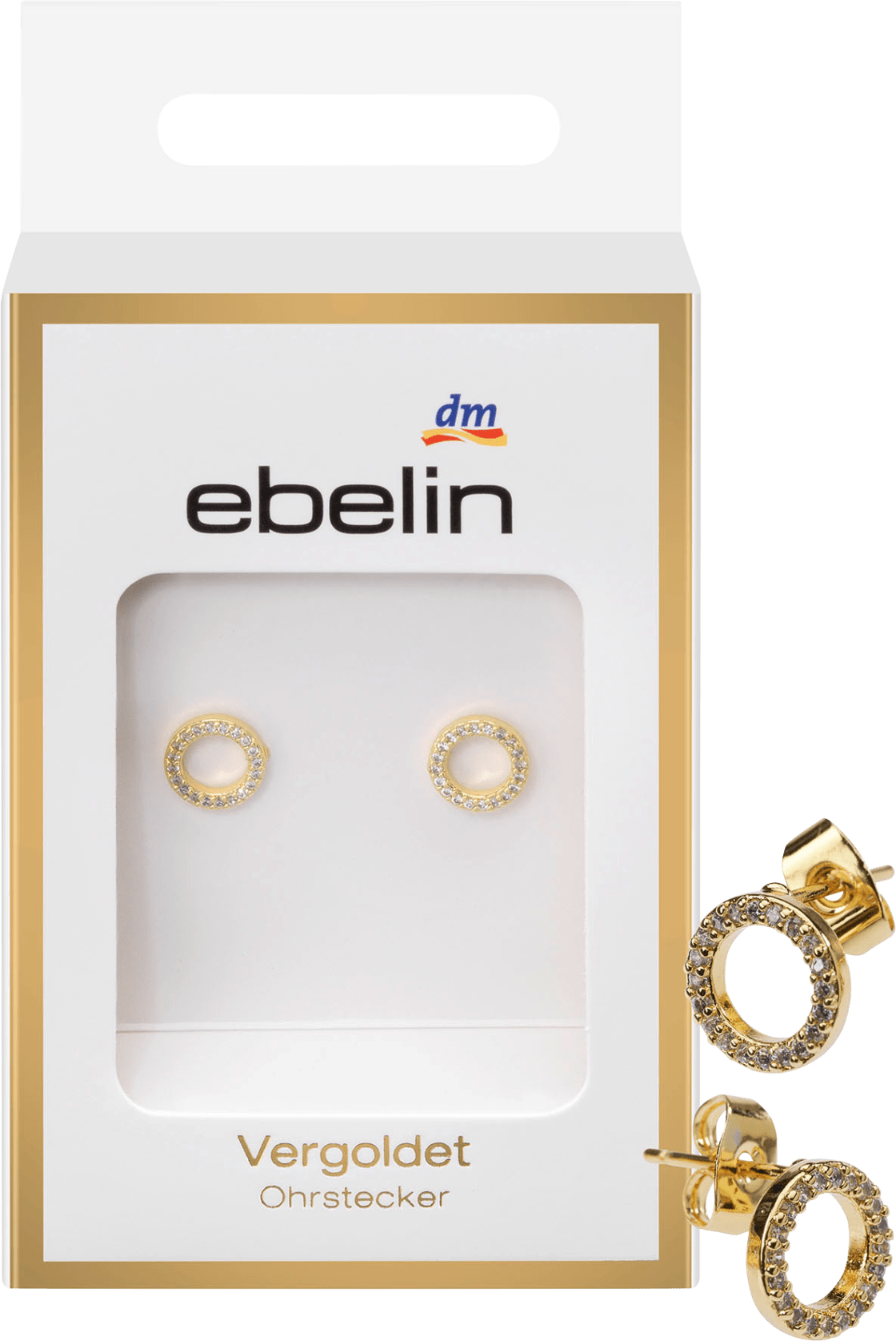 Stud Earrings Gold Plated Costume Jewelry, 2 Pcs