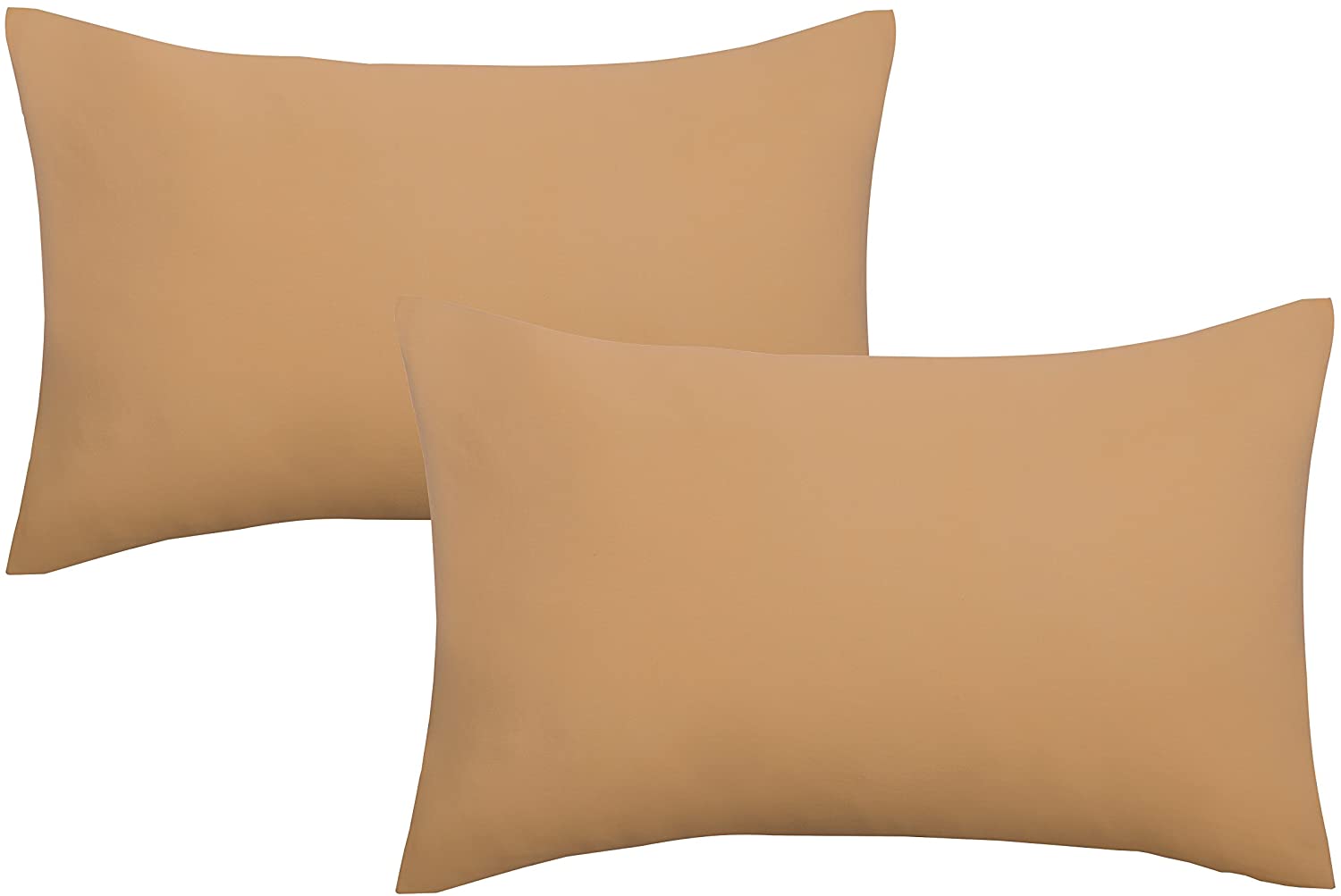 biberna 0077144 Pillowcase, Fine Jersey, Combed Cotton, Super Soft, 2 x 40 x 60 cm, Gold
