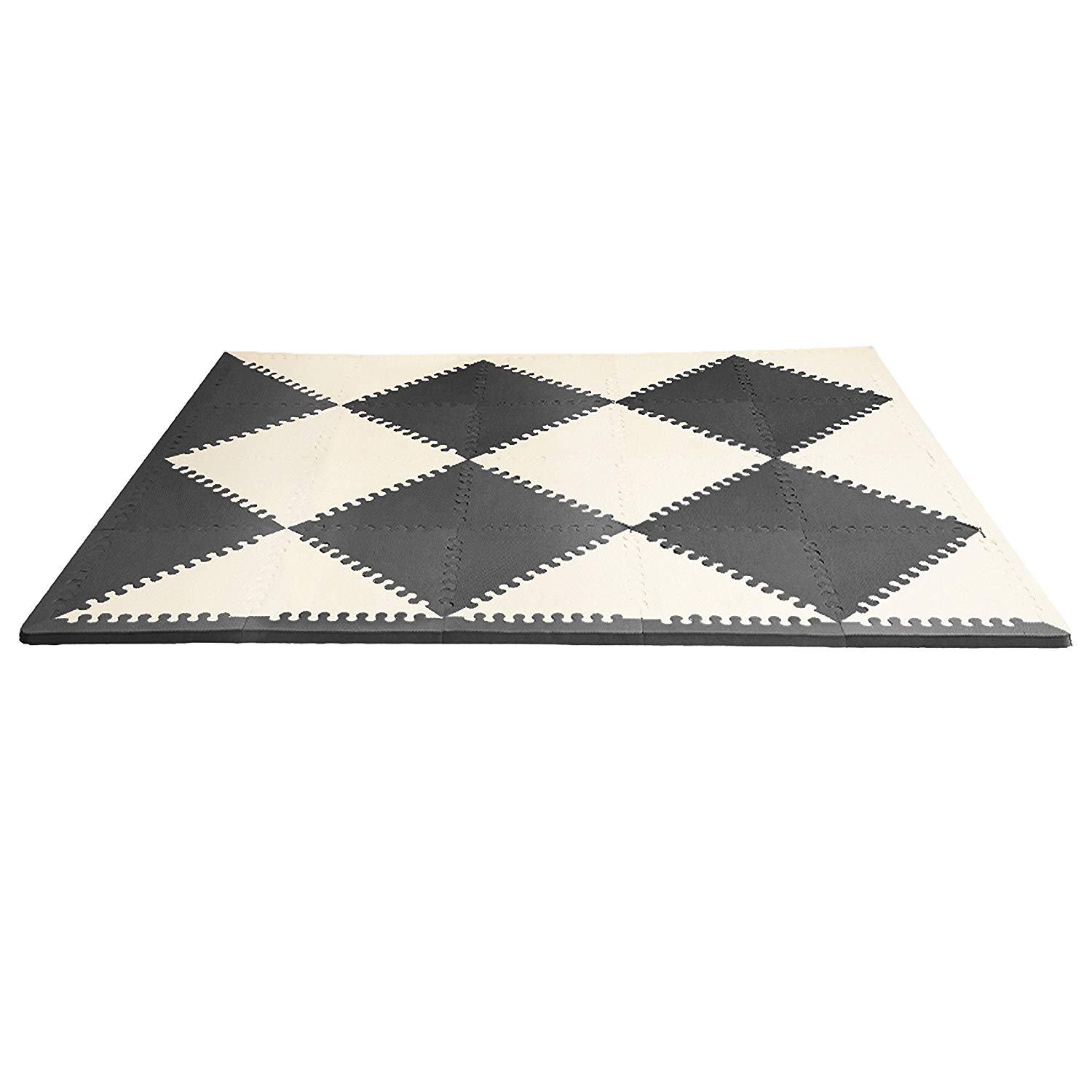 Skip Hop Geo Playspots Foam Tiles Play Mat in Cream and Black