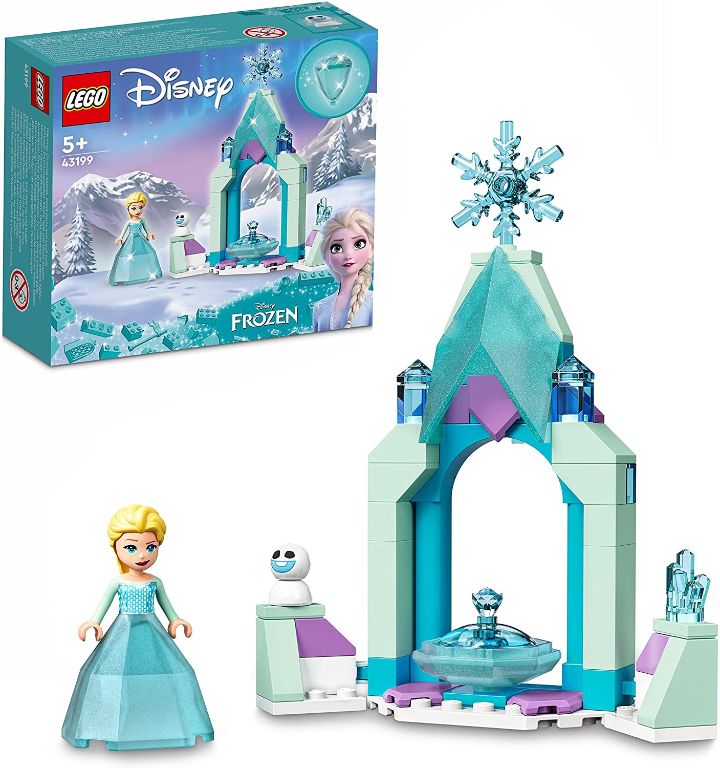 LEGO 43199 Disney Elsas Schlosshof, Prinzessinnen-Spielzeug zum Bauen aus D