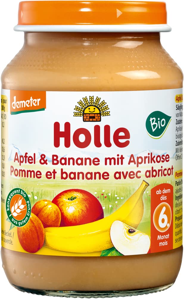 Holle Bio Apfel & Banane mit Aprikose (6 x 190 gr)