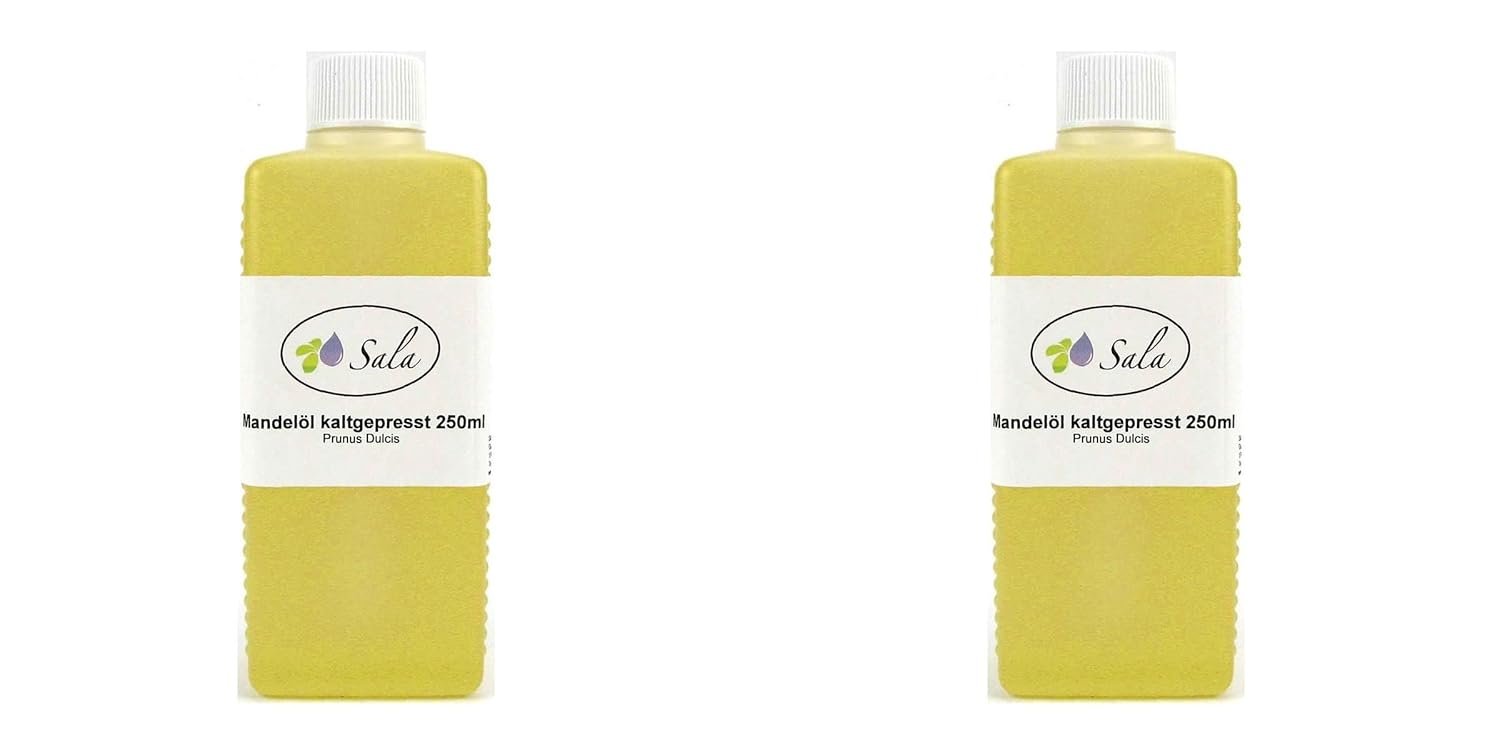Sala Almond Oil Cold Pressed Convolved Prunus Dulcis 500 ml (2 x 250 ml HDPE Bottle)