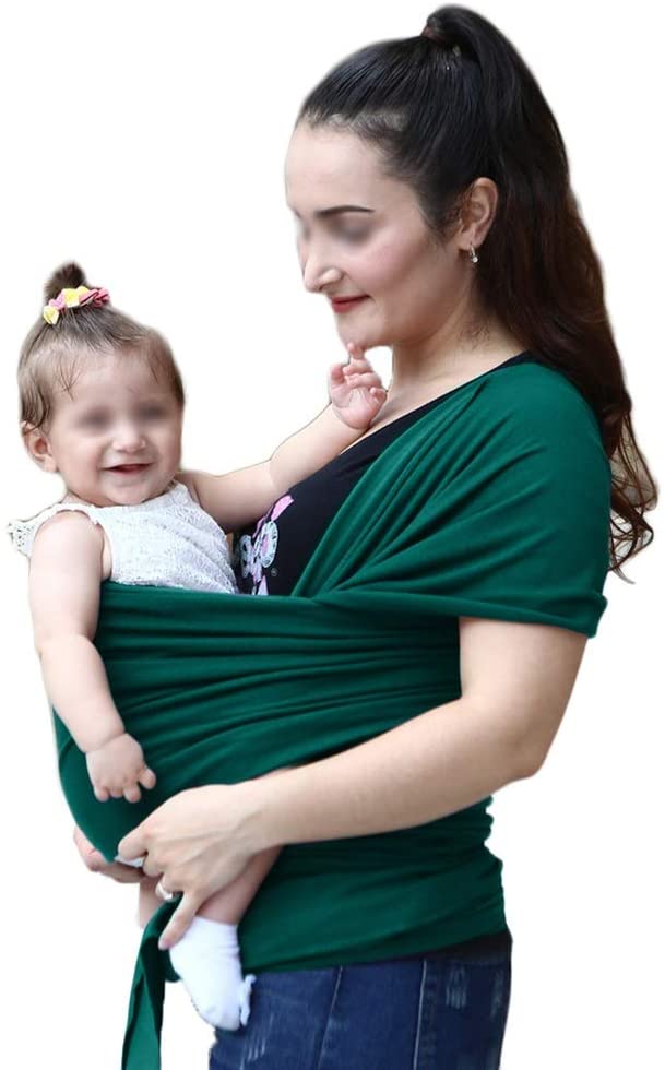 G&F Baby Sling Baby Wrap Carrier Up To 20 Kg For Newborn Infants One Size fits All 95% Cotton (Color : Green)