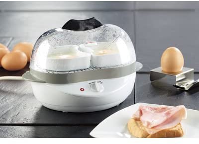 ROSENSTEIN & SOHNE Rosenstein & Söhne Egg Cooker: 2-in-1 Egg Cooker with Keep Warm Function, 400 Watt, 6 Eggs or Scrambled Eggs (Egg Cooker with Fried Egg Function)