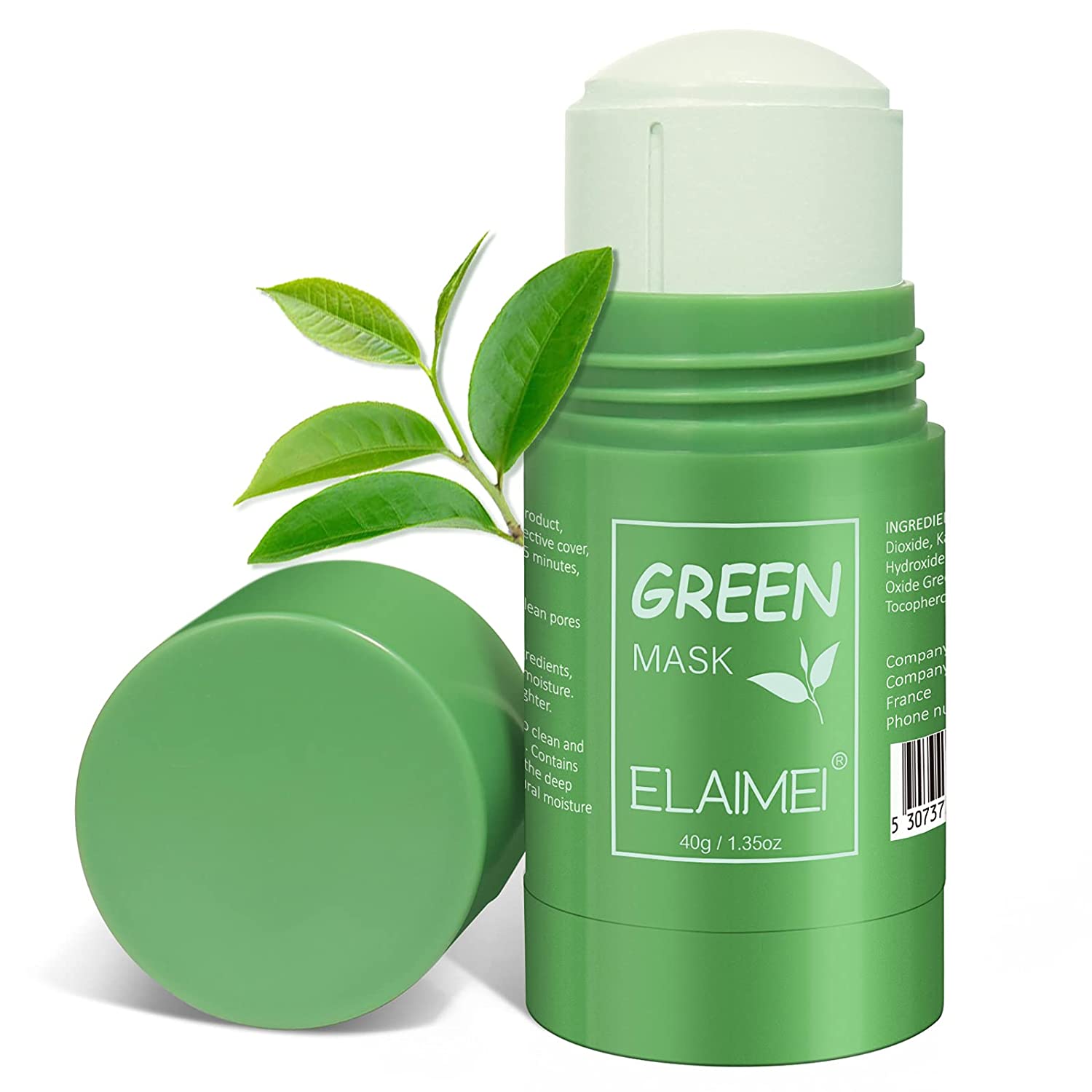 hunelaer Green Mask Stick, Green Tea Clay Mask, Deep Cleansing for Oil Control Blackheads Removal, Moisturises and Controls the Oil for All Skin Types