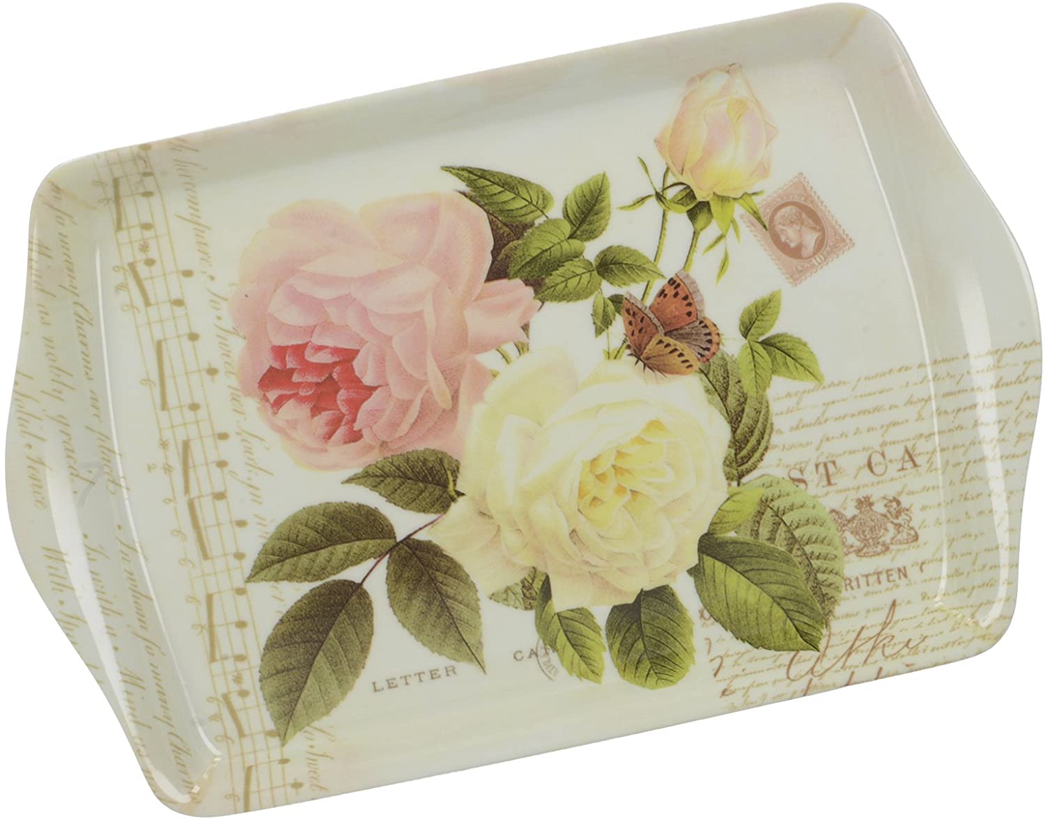 Creative Tops \"Rose Garden\" Melamine Tray with Decorative Print, 21 x 14 cm (8.25 x 5.5 inches) - Multi-Colour
