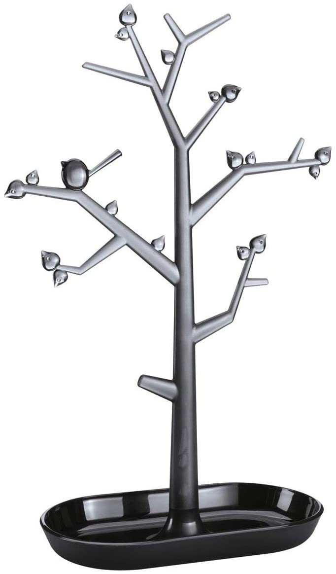 Koziol Pi: P Large Trinket Tree, Solid Black / Transparent Anthracite