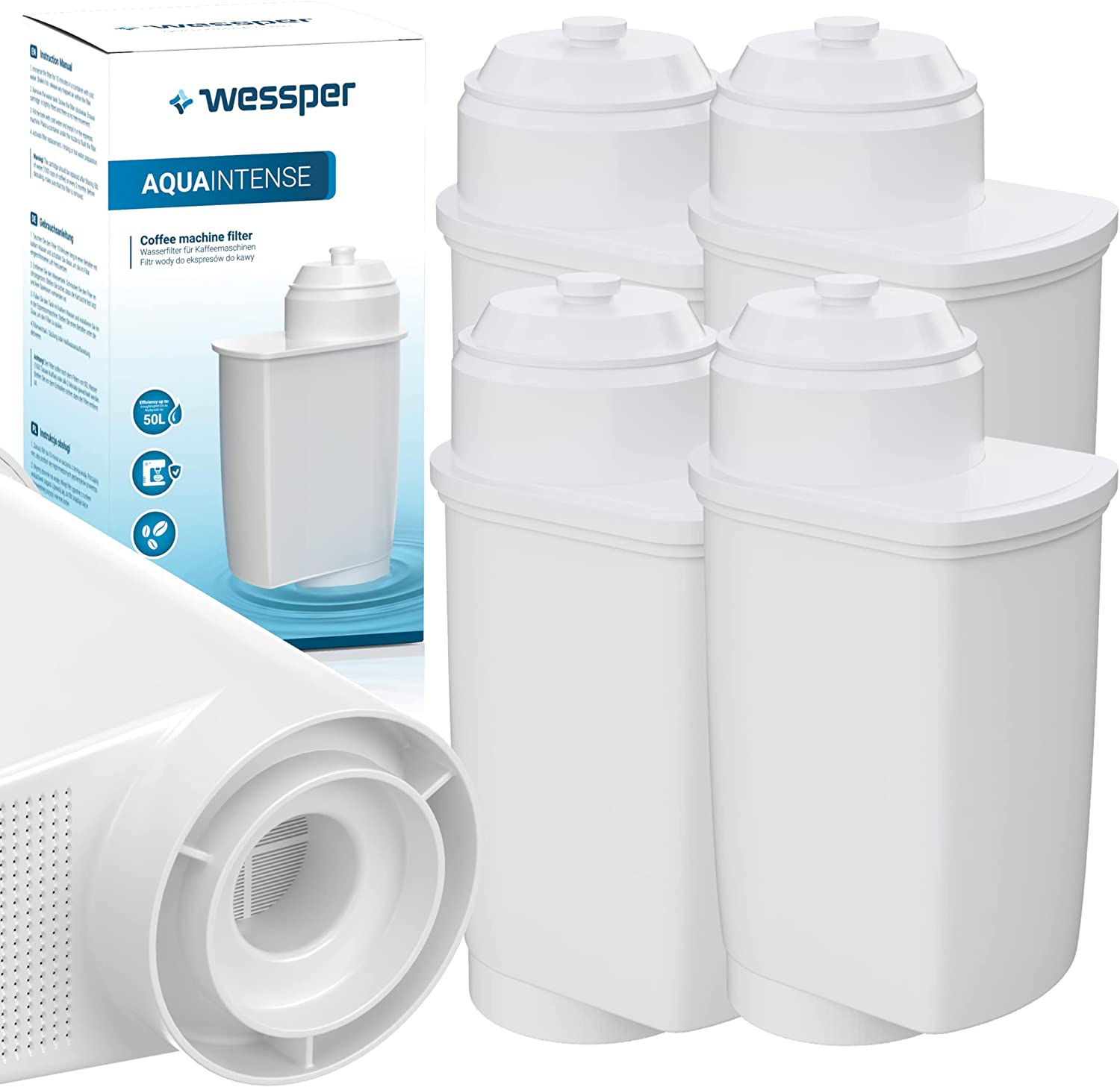 Wessper Water Filter for Siemens EQ6 TZ70003 Brita Intenza Filter for Fully Automatic Coffee Machines EQ Series Compatible EQ 6 Plus S700 TE657503de Bosch 12008246 (3,4,6,10 Pack)