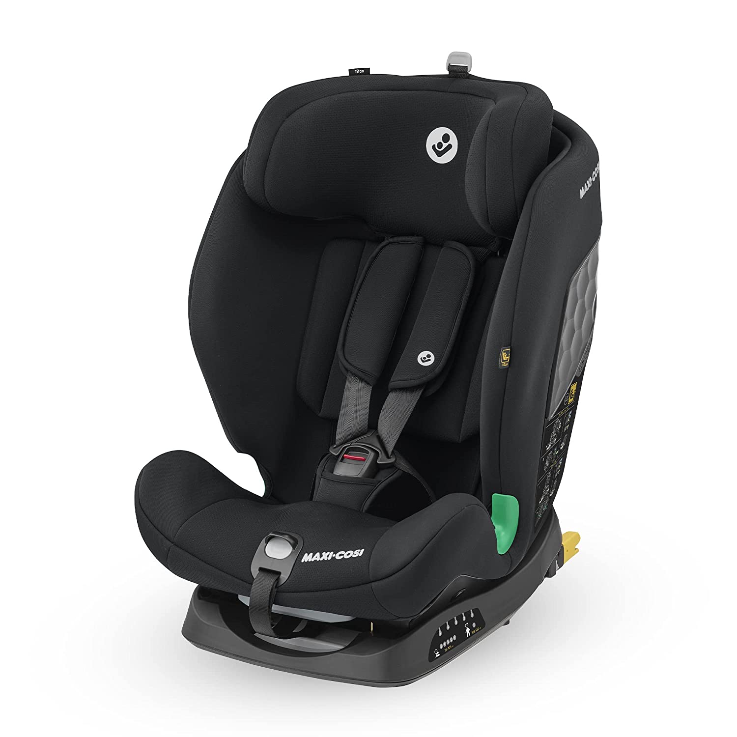 Maxi-Cosi Titan i-Size i-Size Child Seat with ISOFIX and Resting Position Group 1/2/3 Car Seat (9-36 kg), Usable from Approx. 9 Months to Approx. 12 Years, Basic Black