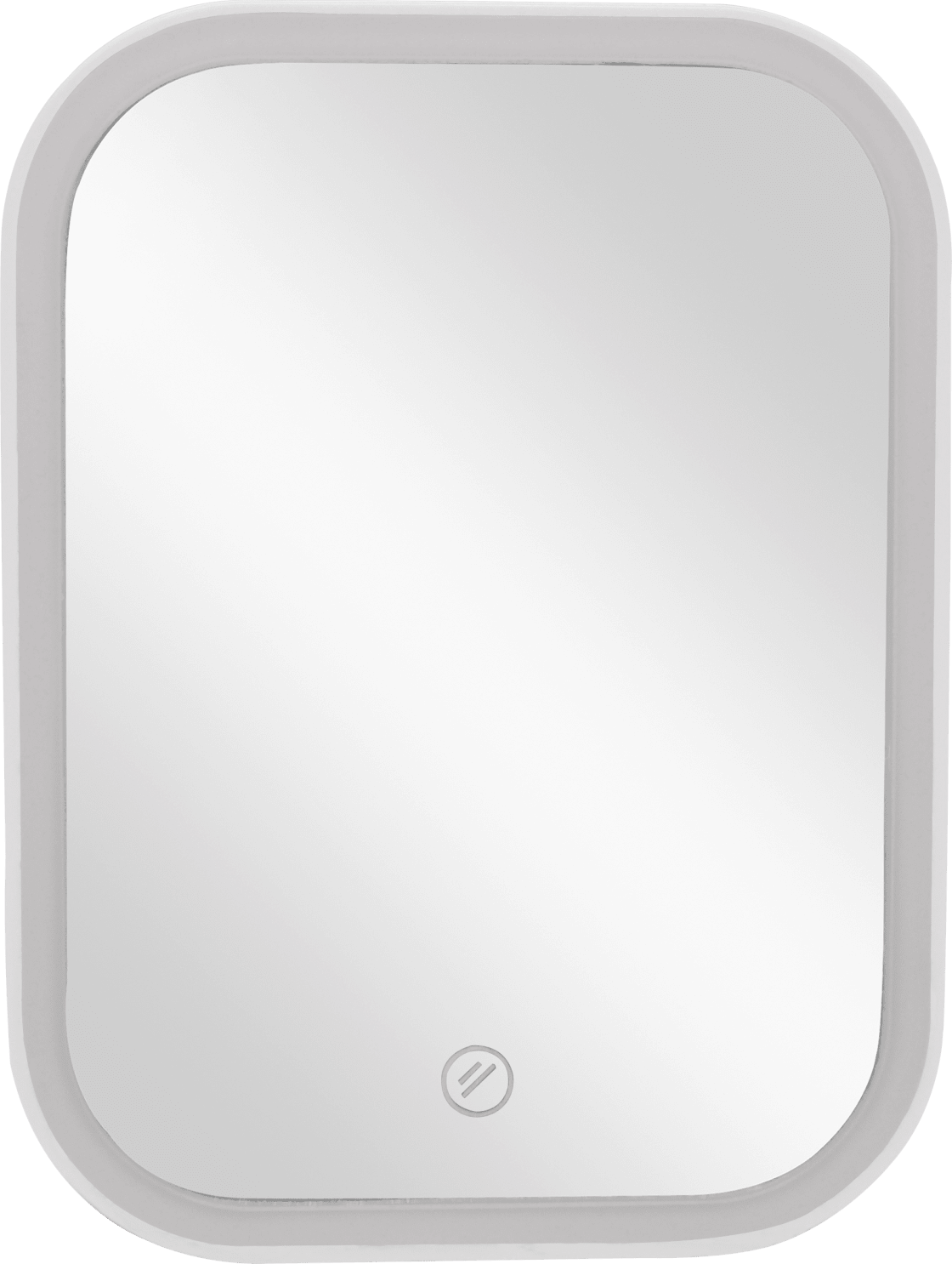 Standing Mirror With Led And White Frame, 1 Pc