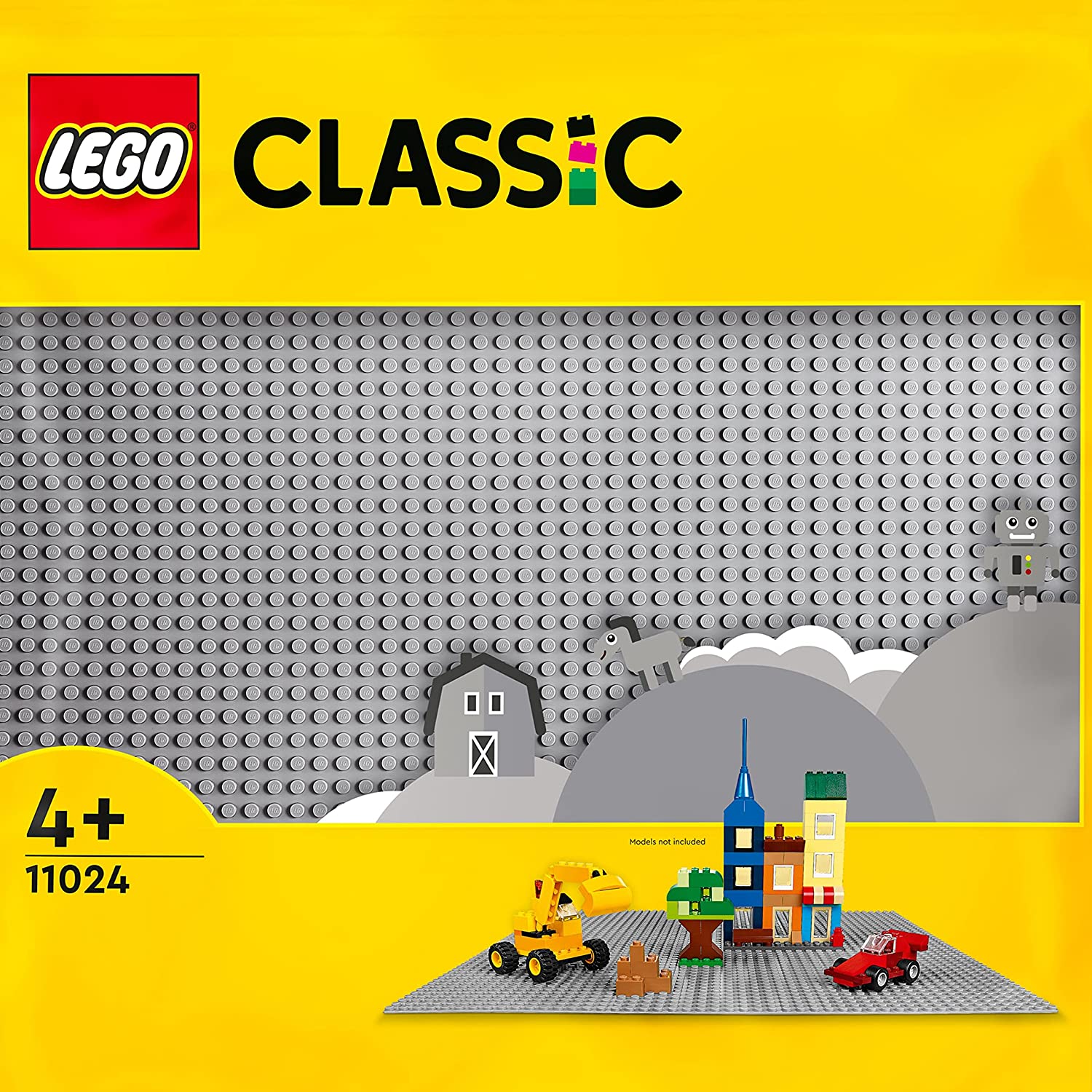 LEGO 11024 Classic Grey Building Plate, Square Base Plate with 48 x 48 Knob