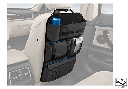 BMW Original Seat Back Headrest Storage Bag Multi Pocket Pouch 52122406212