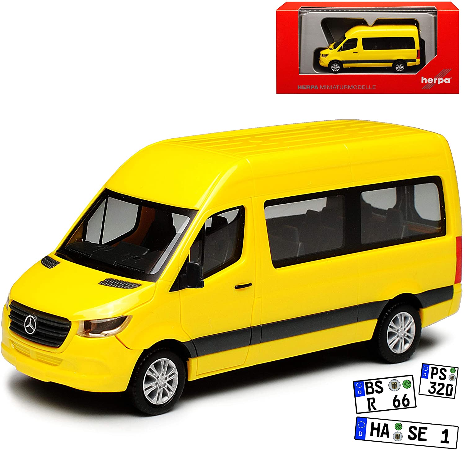 Herpa Mercedes Mercedes-Benz Sprinter Cs30 W907 W910 Transporter Persons Yellow 3 Generati