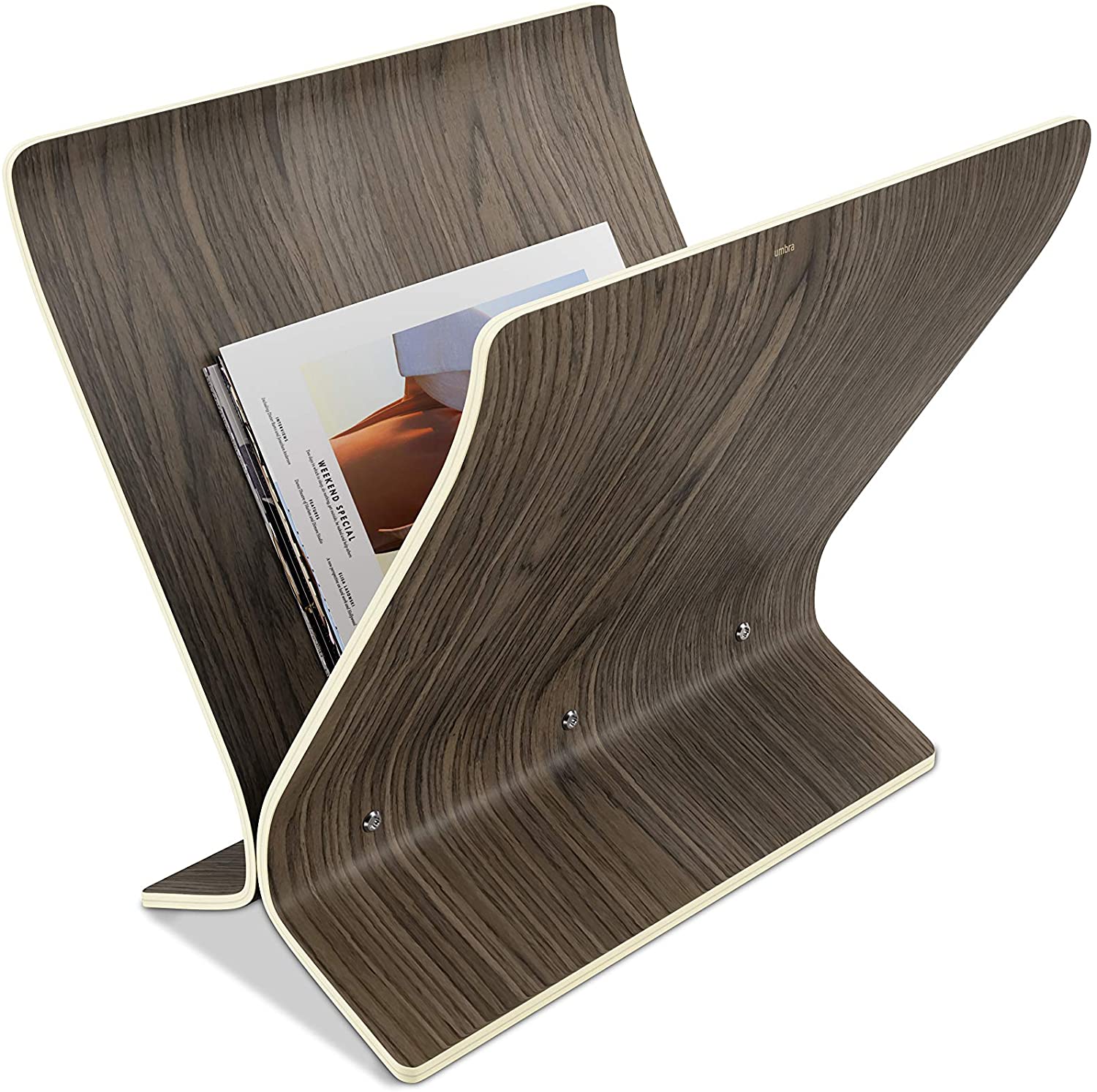 Umbra Freestanding Wooden Magazine Holder And Record Holder