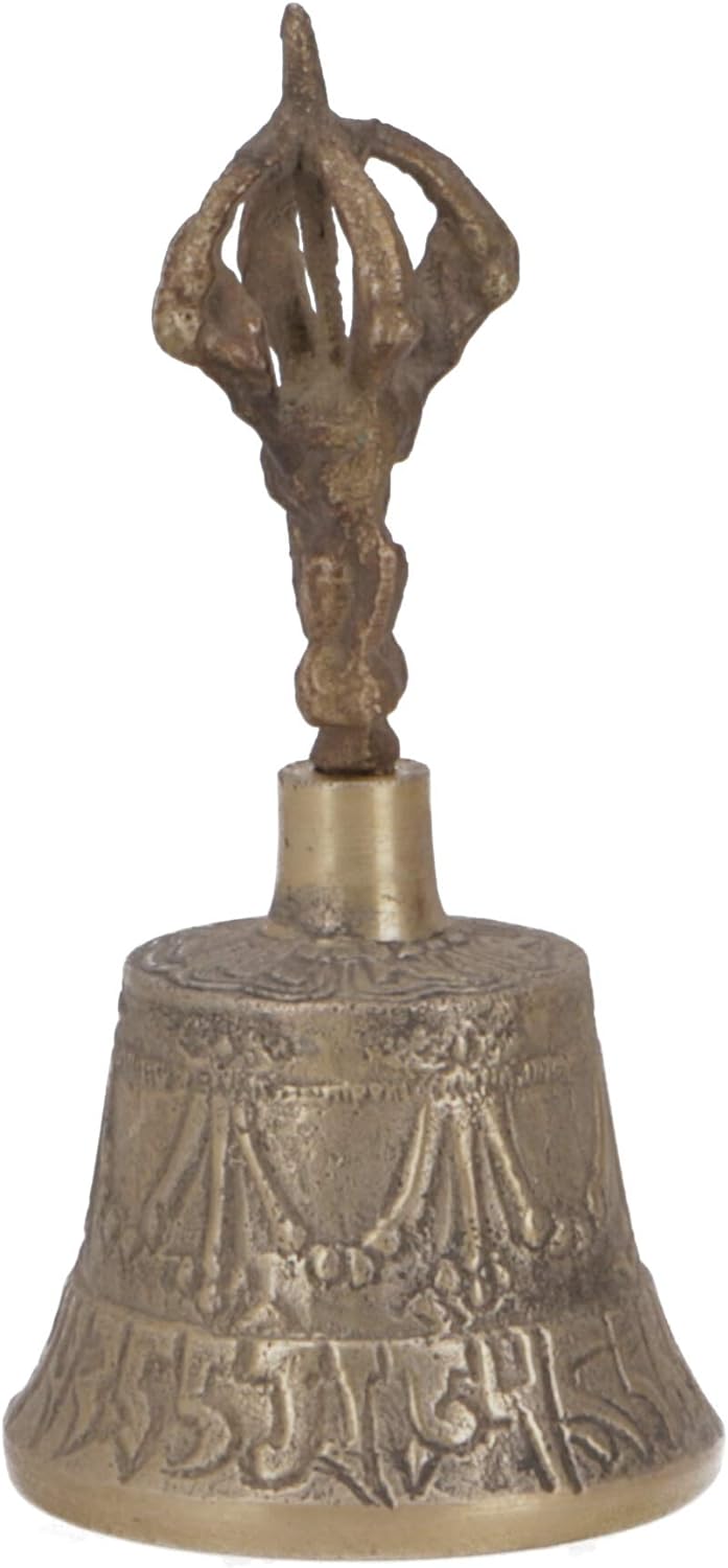 GURU SHOP Tibetan Brass Temple Bell in 4 Sizes 13cm Singing Bowls