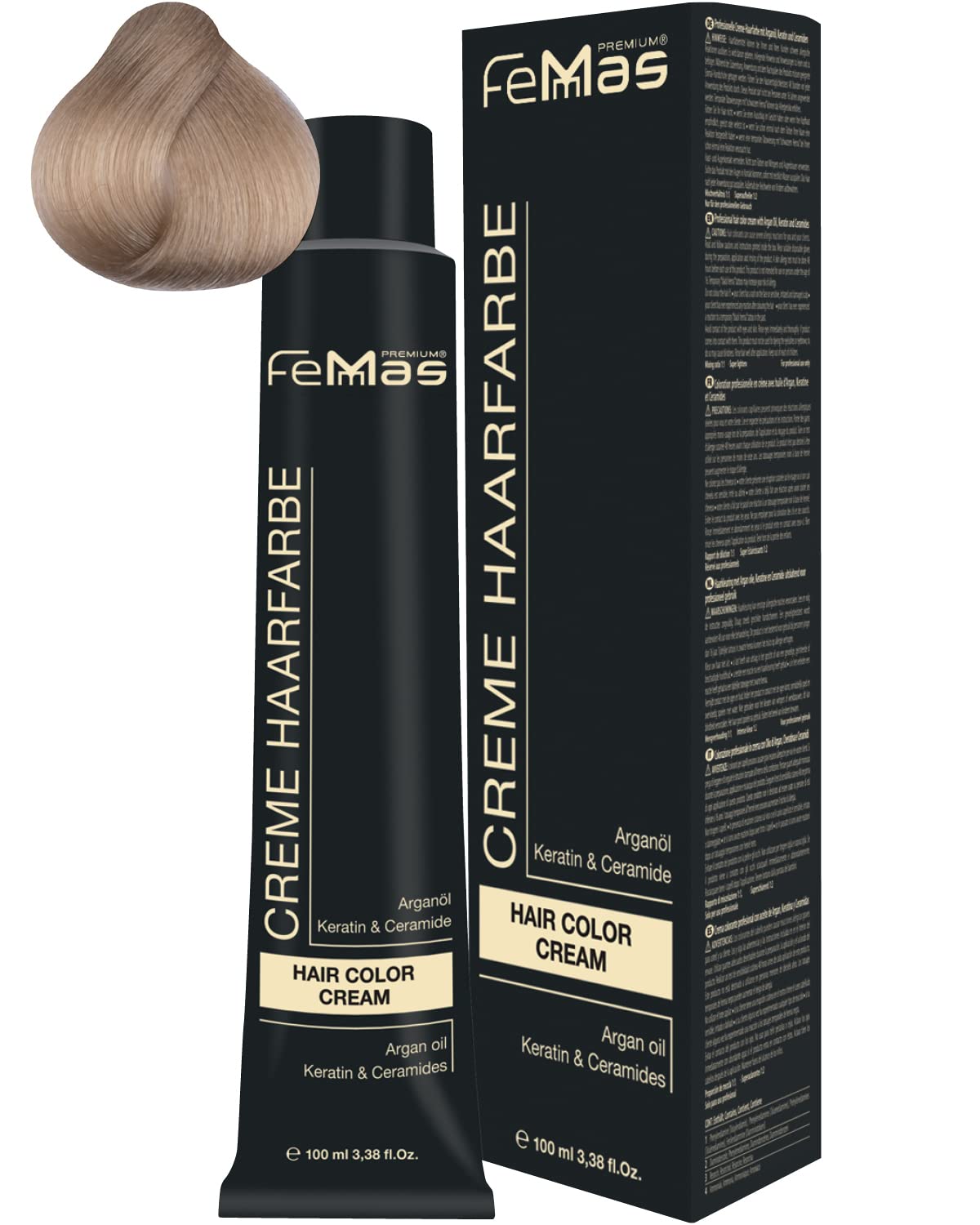 Femmas Hair Colour Cream, 100 ml Hair Colour with Argan Oil, Keratin & Ceramide (Platinum Blonde Intensive 11.0), 11.0 ‎platinum
