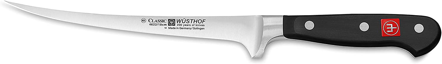 Wusthof Wüsthof Filing knife, classic (4622-7), 18 cm blade length, forged, stainless steel, sharp chef\'s knife with flexible blade