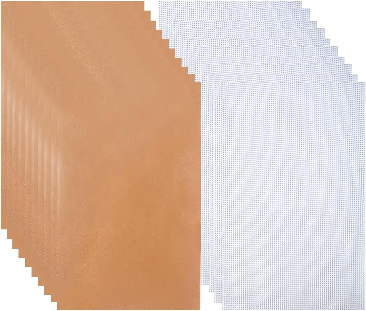 Pack of 10 Non-Stick Silicone Dehydrator Sheets and 10 Pieces Rectangle Drying Film for Dehydrator 27 x 17 cm, Reusable Food Dehydrator Mats, Mesh Dehydrator Film Silicone for Food Drying