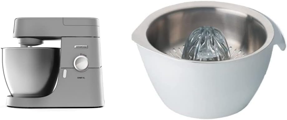 Kenwood Chef XL KVL 4110S - Food Processor, 6.7l Stainless Steel Mixing Bowl & 1.5l Acrylic Mixing Attachment, Silver & Kenwood AT312 Citrus Juices, Food Processor Accessories