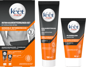 Veet MEN Intimate area hair removal kit (cream + care balm), 1 pc