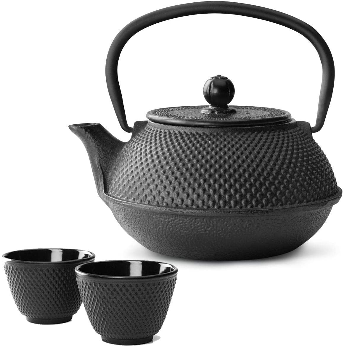 Bredemeijer Asian Cast Iron Teapot Set 0.8 Litres with Tea Filter Strainer with Tea Cup (2 Cups)