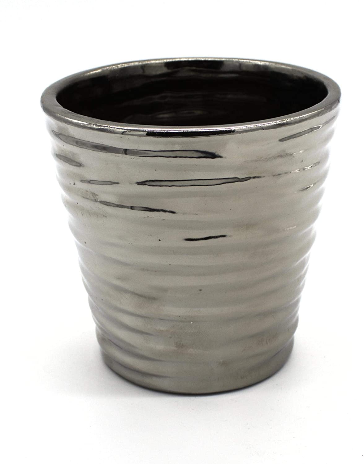Daro Decorative Ceramic Vase Silver 11.5 Cm And 19 Cm