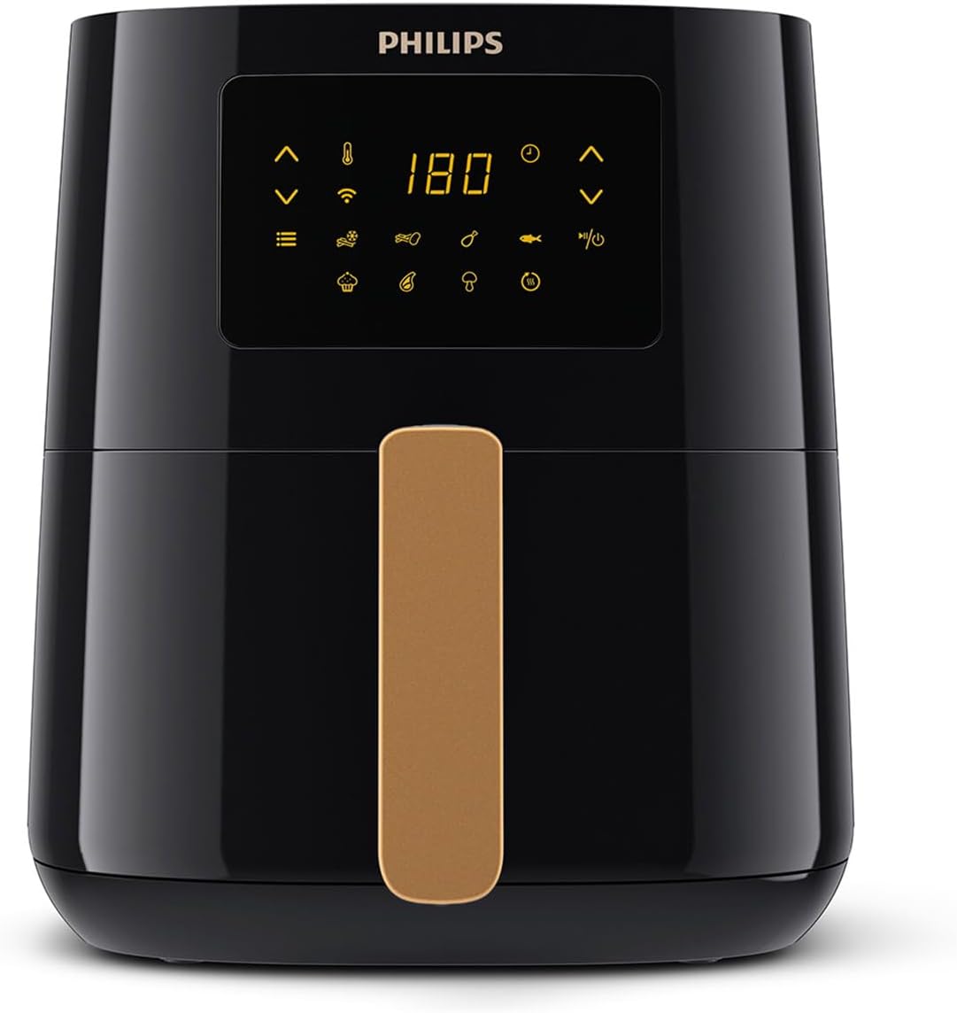 Philips Airfryer 5000 Series Connected, Rapid Air Technology 4.1 L (0.8 kg), Connected, Black + Copper Handle (HD9255/80)