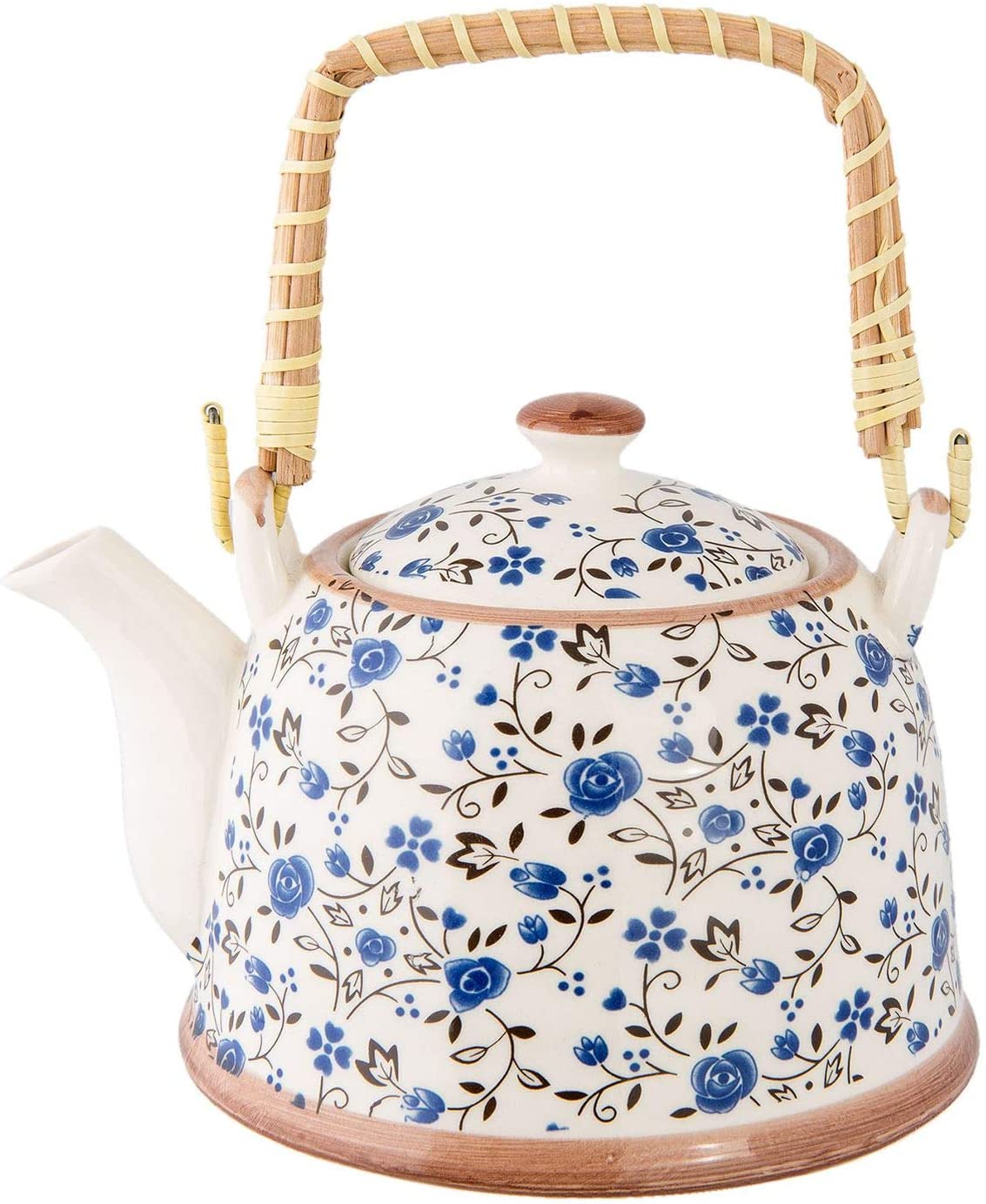 Clayre & Eef 6CETE0011 Tea pot - Blue flowers ca. Ø 5.5 x 5.5 in