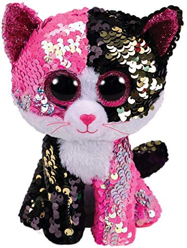Ty - Flippables - Sequin Malibu The Cat Plush Toy, 15 Cm