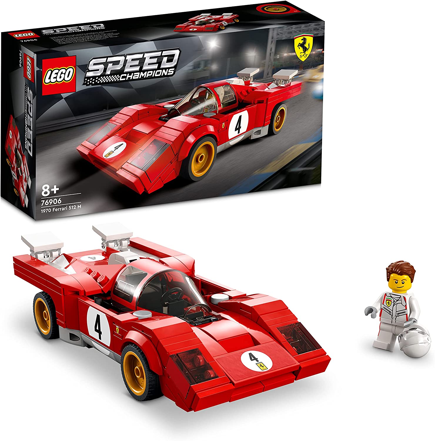 LEGO 76906 Speed Champions 1970 Ferrari 512 M Model Car Toy Car Racing Car 