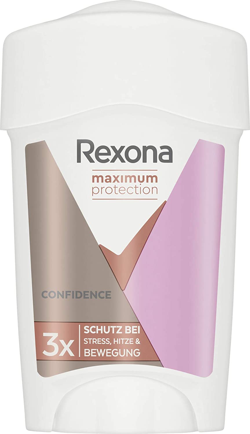 REXONA Maximum Protection Antiperspirant Cream Stick Confidence Deodorant with 48 Hour Protection for Long Lasting Freshness 45 ml Pack of 1