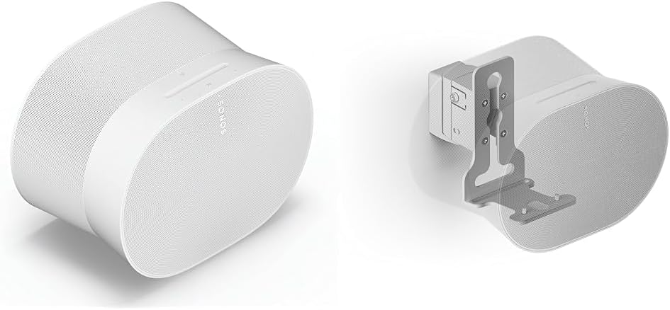 Sonos Era 300. Feel the sound all around. With next-generation audio, the Era 300 not only surrounds you, it puts you in your music. (White) & Flexson Wall Mount ERA300 - White