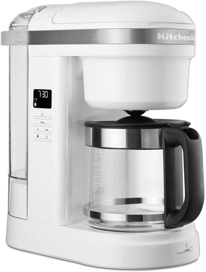 KitchenAid 5KCM1208EWH Drip Coffee Machine - White, Glass, 1.7 Litres