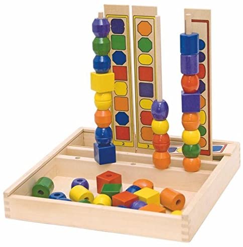 Woodyland 23 x 23 x 23 cm Didactic Toys Logic Bead Sequencing Set (55-Piece