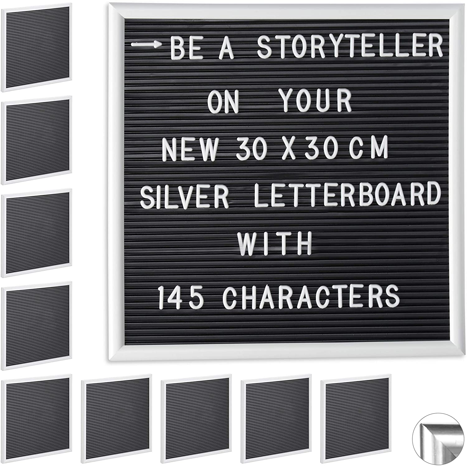 10 X Letterboards With Wooden Frame, 145 Letters, Numbers And Special Chara
