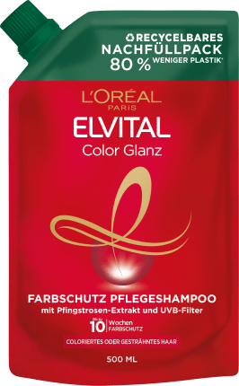 L\'ORÉAL PARiS ELVITAL Shampoo Color Glanz Nachfüllpack, 500 ml