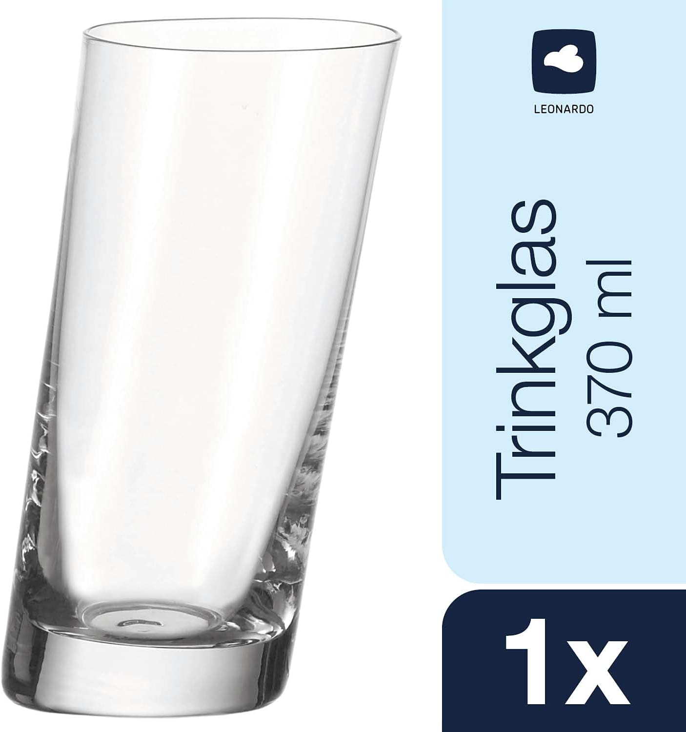 LEONARDO HOME Leonardo Pisa Mug, Large, Longdrink Glass, Water Glass, Drink Glass 400 ml, 63036