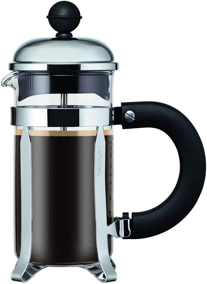Bodum 11732 – 16 Coffee Maker with Ergonomic Grip Santoprène 3 Cups x 13 x 19 cm, Chromed Steel, Metal, Chrome