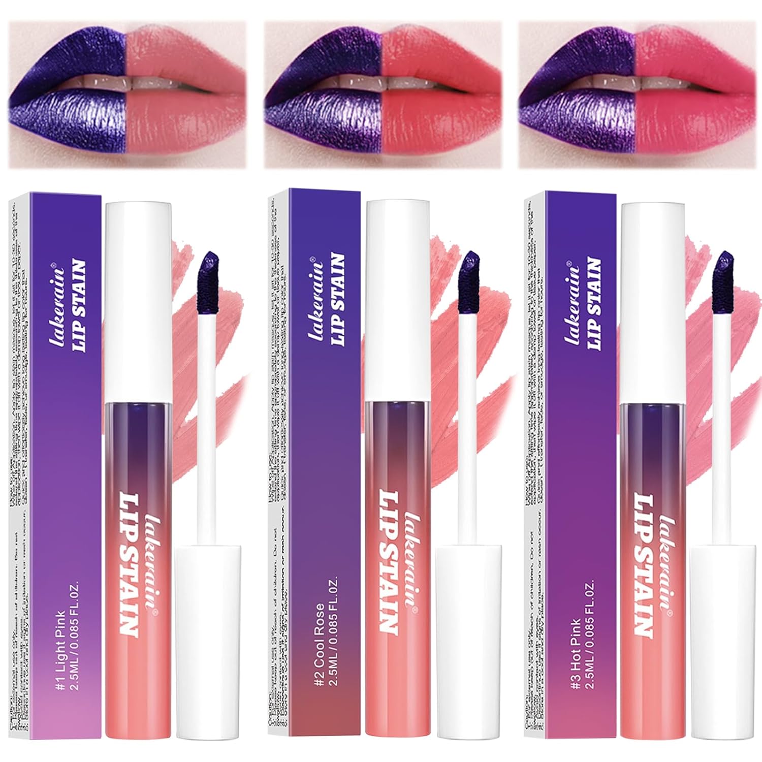 Peel Off Lip Stain Ink, Matte Lip Stain Peel Off, Peel Off Lip Liner Stain, Peel Off Lip Liner Lip Liner Matte Lip Gloss for Peel Off Long Lasting Waterproof Lip Tint Smooth Pack of 3