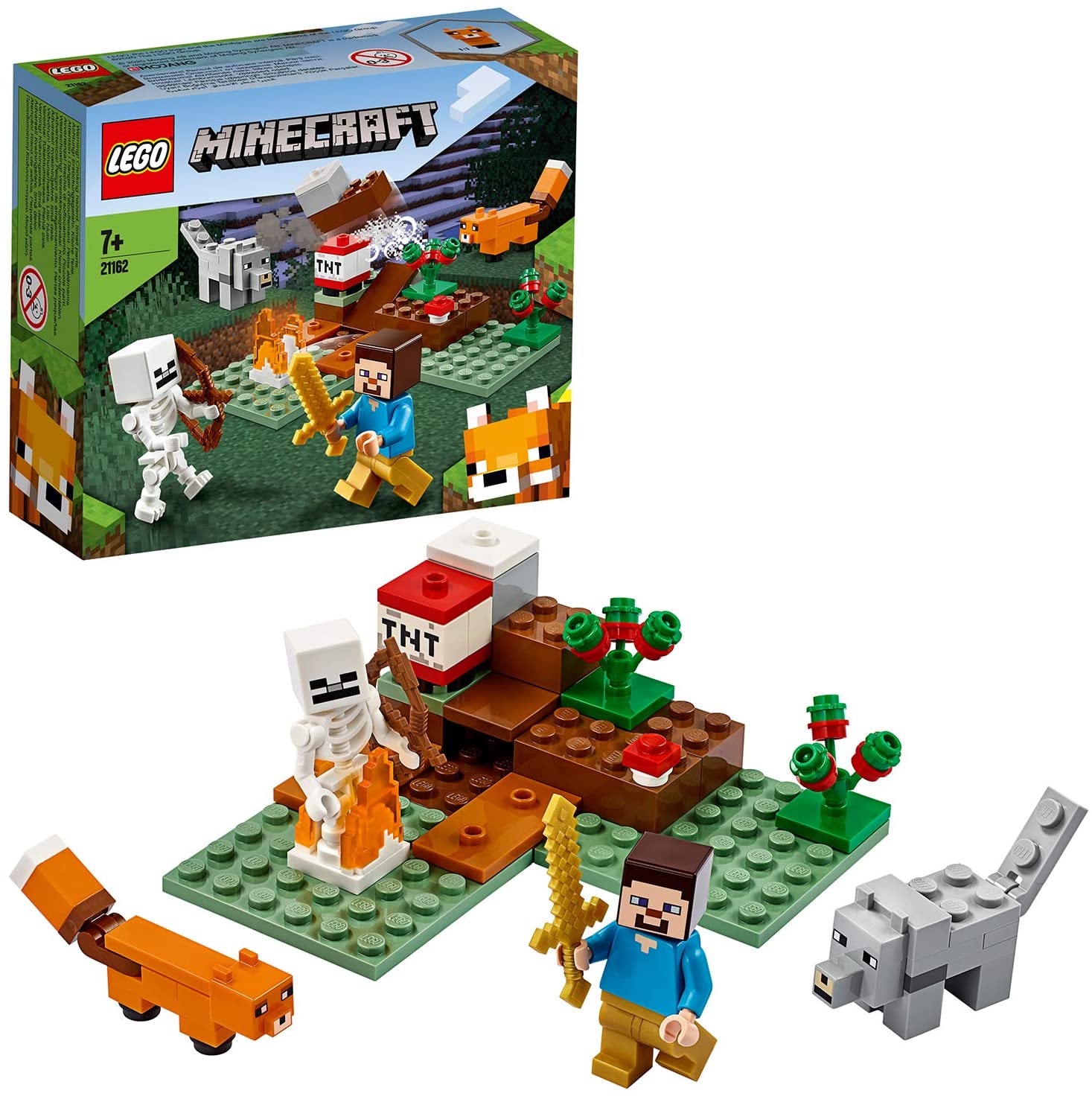 Lego 21162 Minecraft The Taiga Adventure Building Set With Steve, Wolf And 